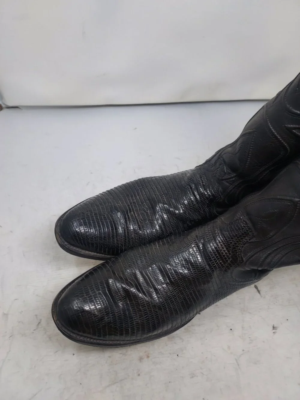 Tecovas MENS Nolan Black Teju Lizard Cowboy Boot